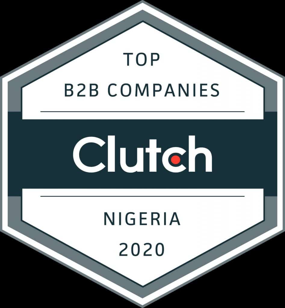 clutch 2020 top digital agency in nigeria award.